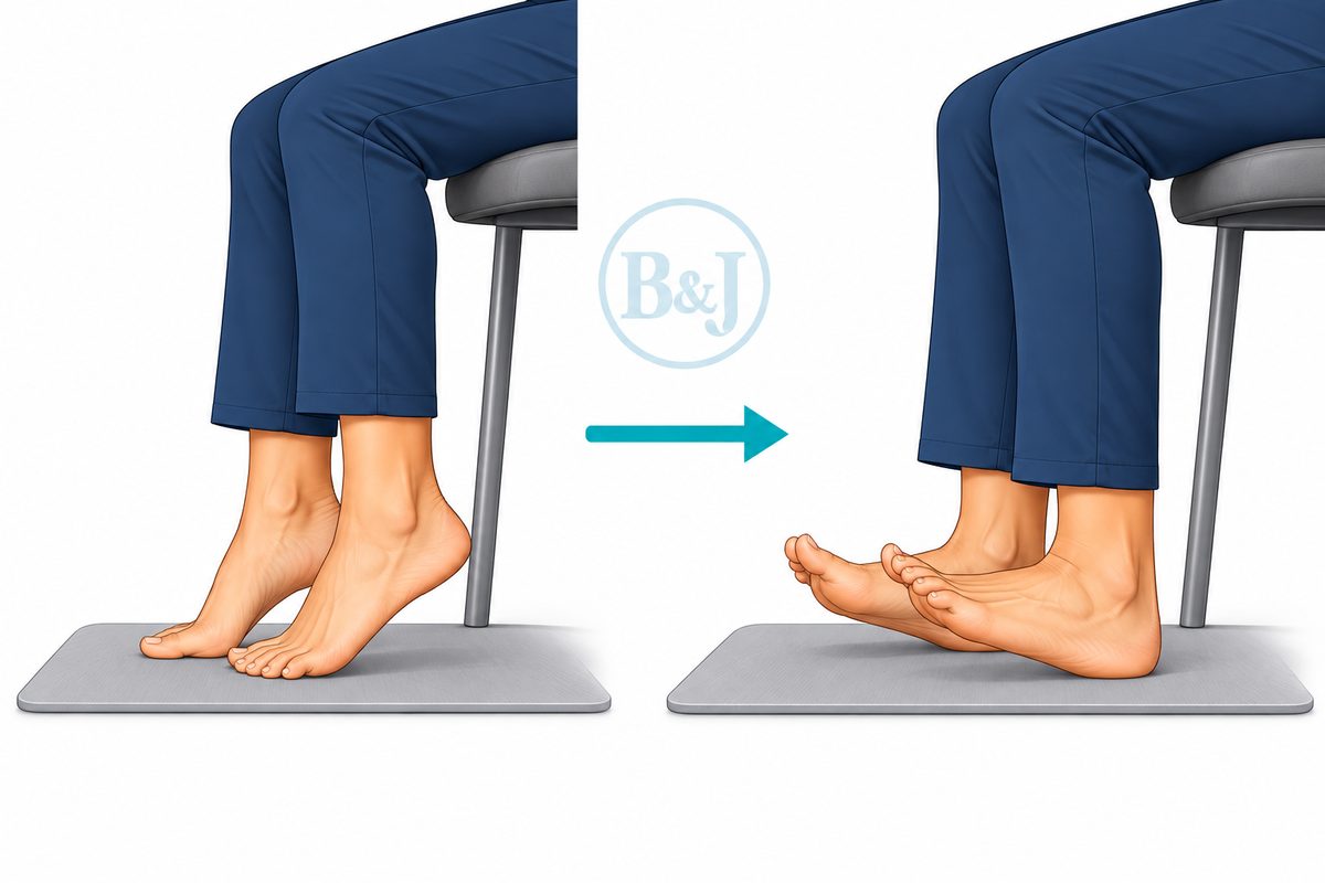Sitting heel and toe raises